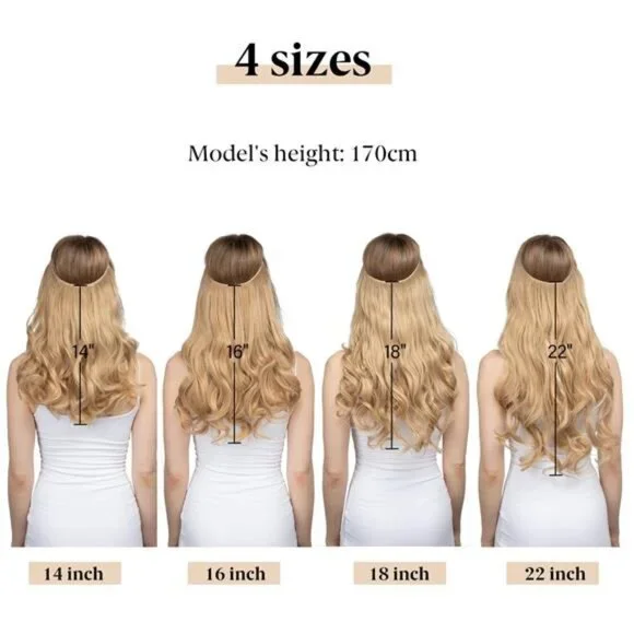 SARLA Invisible Wire Hair Extensions with 3 Clips Synthetic Wavy Curly - Picture 5 of 15